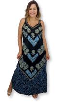 Vestido Indiano Longo Alça Bordado Batik Moda BOHO 815