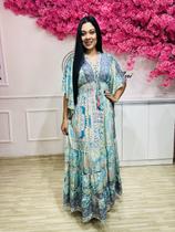 Vestido Indiano Tamanho único estampado com tonalidade Verde
