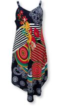 Vestido Indiano Trapézio Alça Estampa Floral Plus Size 5039 Vestido Indiano Trapézio Alça Estampa Floral Plus Size 5039