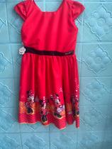 Vestido infantil 10 anos personagens minie -Tamanho G