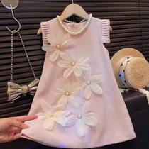 Vestido Infantil 3D Com Flores E Urso Para Meninas, Elegante Para Festas De Casamento, Roupas Para