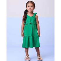 Vestido Infantil Alça Babado Com Strass - Momi