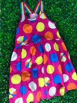 Vestido Infantil Alça de Elastico Com Estampa de Bolinhas e Guarda Chuvas Vestido Infantil Alça de Elastico Com Estampa de Bolinhas e Guarda Chuvas