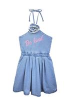 Vestido Infantil Alça Flor em Jeans com Elastano Be Kind Barbie- Infanti
