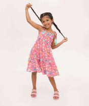 Vestido Infantil Alças Finas Borboletas Tassel Marisa -55030