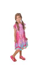 Vestido Infantil Algodão Rosa Babado Luxo Chic 13148