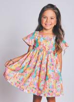 Vestido infantil Alphabeto - Robozinho color Vestido infantil Alphabeto - Robozinho color