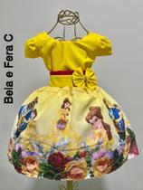 Vestido infantil amarelo bela e a fera