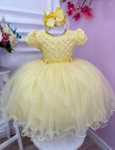 Vestido infantil amarelo Bela e a fera luxo 1 aninho a 3 ano Vestido infantil amarelo Bela e a fera luxo 1 aninho a 3 ano