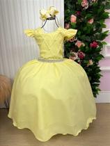 Vestido Infantil Amarelo Longo para Formatura - Dama de Honra Luxo para Festas