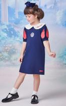 Vestido infantil Anime branca de neve marinho