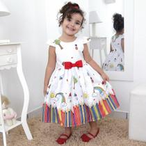 Vestido Infantil Aquarela - Formatura ABC Pintando o 7