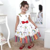 Vestido Infantil Aquarela - Formatura ABC Pintando o 7