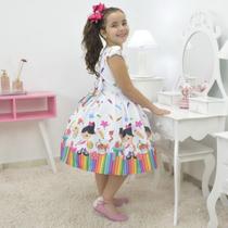 Vestido infantil Aquarela Pintando o Sete ABC - Moderna Meninas