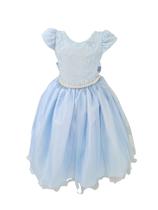 Vestido Infantil Azul Claro Glitter Festa Aniversário Top
