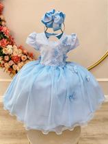 Vestido Infantil Azul Claro Jardim Encantado para Daminha de Festas Vestido Infantil Azul Claro Jardim Encantado para Daminha de Festas