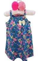 Vestido Infantil Azul Flores Veste 6-12 Meses Vestido Infantil Azul Flores Veste 6-12 Meses