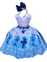 Vestido Infantil Azul Jardim Encantado Perfeito para Princesa Casamento