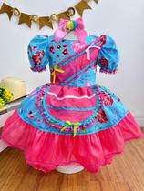 Vestido Infantil Azul Rosa Pink Festa Junina Junino Caipira Quadrilha Laço Floral Rodado Juvenil Vestido Infantil Azul Rosa Pink Festa Junina Junino Caipira Quadrilha Laço Floral Rodado Juvenil