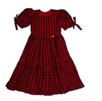 Vestido Infantil Babadinhos Xadrez Vermelho Tecido tam:6