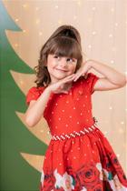 Vestido Infantil Banana Club Natal Natasha Vermelho