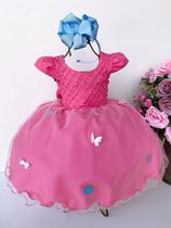 Vestido Infantil Banana Club Pink com Peito "Perolas"