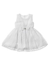 Vestido Infantil Batizado Em Tule Bolinha Com Bordado - Anjos Baby