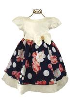 Vestido infantil Bebê Floral Azul Luxo