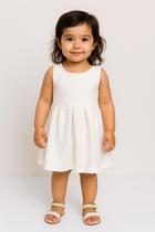 Vestido Infantil Bebê Menina Branco Festa Laço Nas Costas Vestido Infantil Bebê Menina Branco Festa Laço Nas Costas