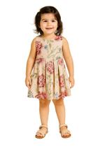 Vestido Infantil Bebê Menina Floral Colorido Laço nas Costas Vestido Infantil Bebê Menina Floral Colorido Laço nas Costas