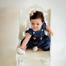 Vestido Infantil Bebê Menina Tema Gatinha 100 Algodão, Macio, Leve e Delicado Vestido Infantil Bebê Menina Tema Gatinha 100 Algodão, Macio, Leve e Delicado