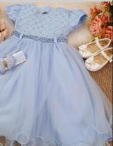 Vestido infantil bebê recém nascido a 12 meses azul bebe Vestido infantil bebê recém nascido a 12 meses azul bebe