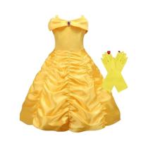 Vestido Infantil Bela e a Fera - Fantasia de Princesa para Festa de Aniversário ou Halloween