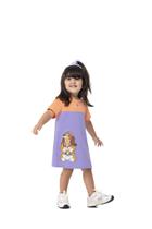 Vestido infantil bicolor patrulha canina em algodão malwee kids laranja 1