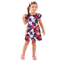 Vestido Infantil Boca Grande Cotton Corações Algodão Elastano Conforto Duradouro
