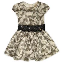Vestido Infantil Borboletas com Estampa Onça Vestido Infantil Borboletas com Estampa Onça