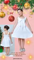 Vestido infantil Branco ano novo festa natal menina