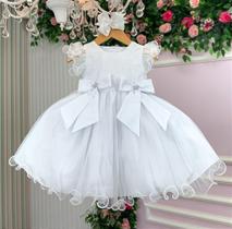 Vestido Infantil Branco Batizado Bebe