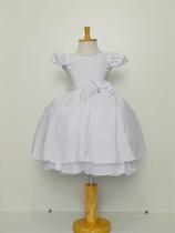 Vestido Infantil Branco Festa Social Batizado Casamento Dama Daminha Florista Noivinha Batismo Passeio Presente Menina Bebê Luxo Rodado Laço Formatura Vestido Infantil Branco Festa Social Batizado Casamento Dama Daminha Florista Noivinha Batismo Passeio Presente Menina Bebê Luxo Rodado Laço Formatura