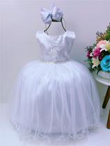 Vestido Infantil Branco Formatura ABC Dama Florista Ano Novo