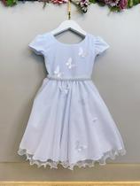 Vestido Infantil Branco Jardim Encantado para Festas Luxo Vestido Infantil Branco Jardim Encantado para Festas Luxo