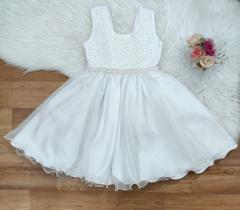 Vestido infantil branco regata com strass Vestido infantil branco regata com strass