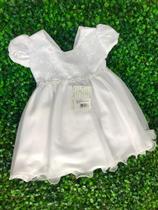 Vestido Infantil Branco Tule c/ Perolas Tam- M