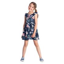 Vestido Infantil Brandili Verão Menina Meia Malha Confortável Estampado Criança Estilo Moda 55685