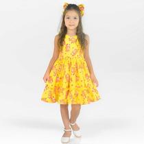Vestido Infantil Capivara Charmosa Amarelo Mini Fashionista Vestido Infantil Capivara Charmosa Amarelo Mini Fashionista
