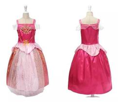 Vestido Infantil Carnaval Halloween Temático Princesa Aurora A Bela Adormecida