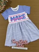 Vestido Infantil Catavento Verão Azul Make