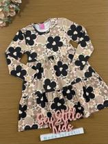 Vestido Infantil Cinti Inverno Bege Floral