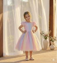 Vestido Infantil Circo Arco Íris Candy Color Festa Luxo - Tamanhos Variados Vestido Infantil Circo Arco Íris Candy Color Festa Luxo - Tamanhos Variados