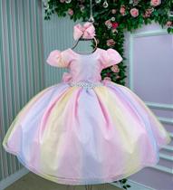 Vestido Infantil Circo Arco Iris Candy Color
